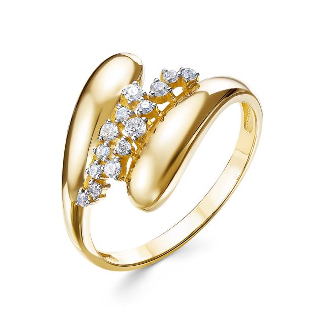 Кольцо из жёлтого золота с бриллиантами (048396)