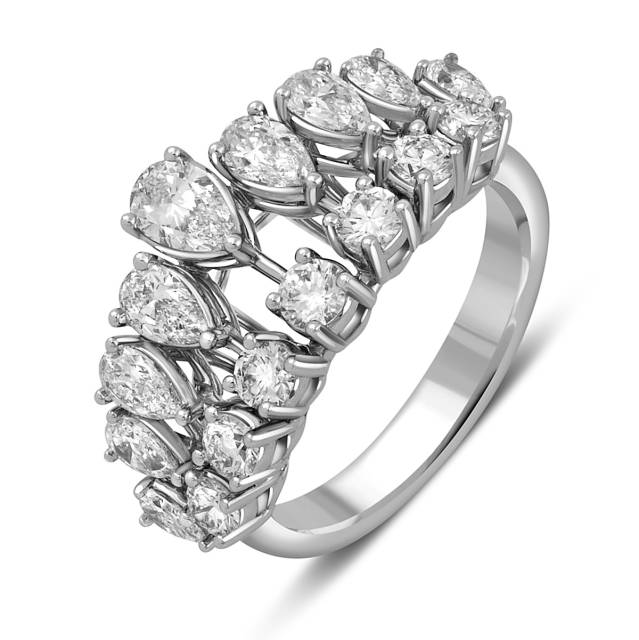 Кольцо из белого золота с бриллиантами (051984)