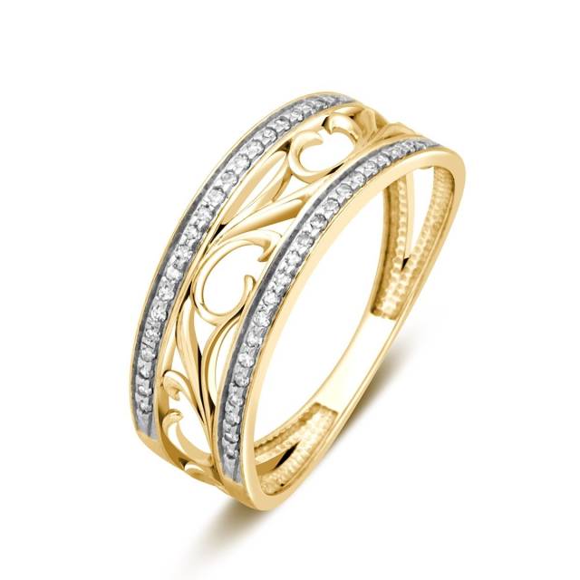 Кольцо из жёлтого золота с бриллиантами (024179)
