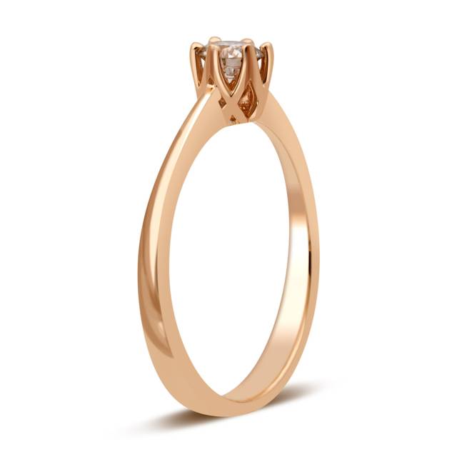 Помолвочное кольцо из красного золота с бриллиантом (029098)