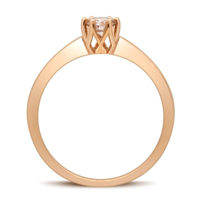 Помолвочное кольцо из красного золота с бриллиантом (029098)