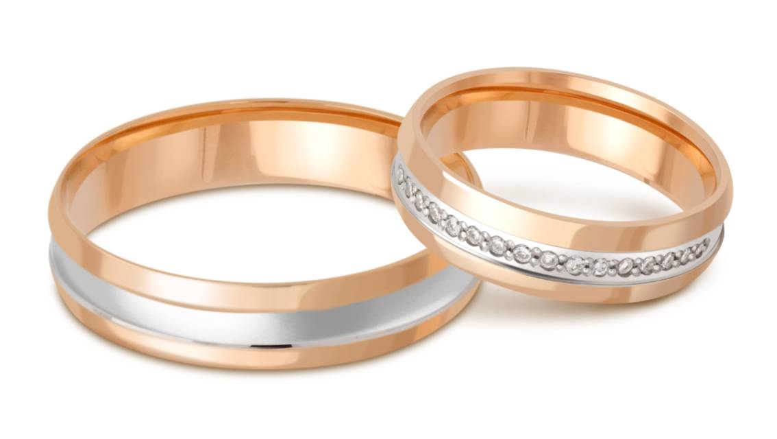 Обручальное кольцо из комбинированного золота (038012)