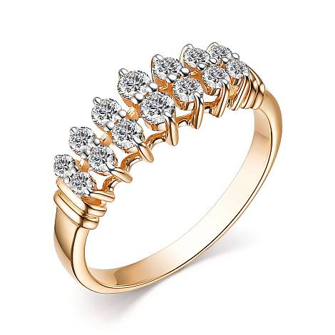 Кольцо из красного золота с бриллиантами (053674)