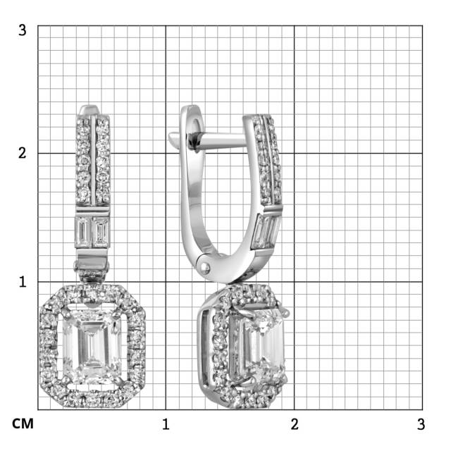 Серьги из белого золота с бриллиантами (051640)