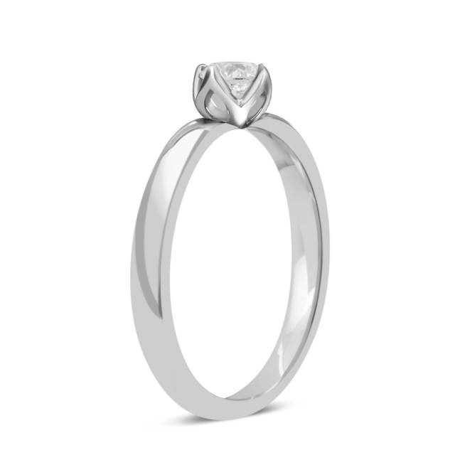 Помолвочное  кольцо из белого золота с бриллиантом (042933)