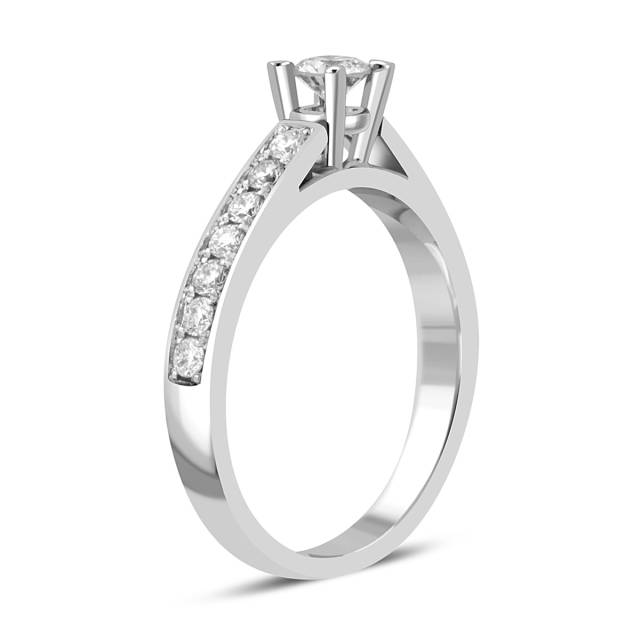 Помолвочное кольцо из белого золота с бриллиантами (042399)