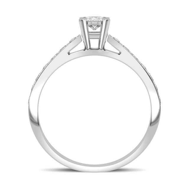 Помолвочное кольцо из белого золота с бриллиантами (042399)