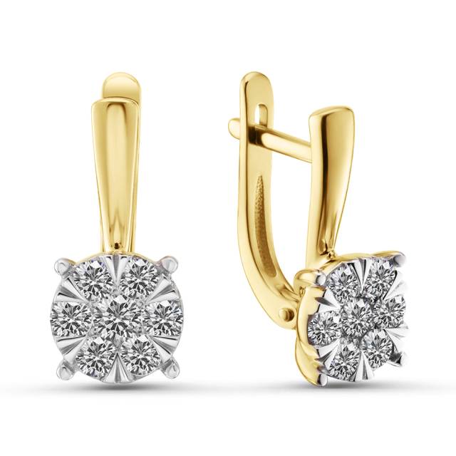 Серьги из жёлтого золота с бриллиантами (063797)