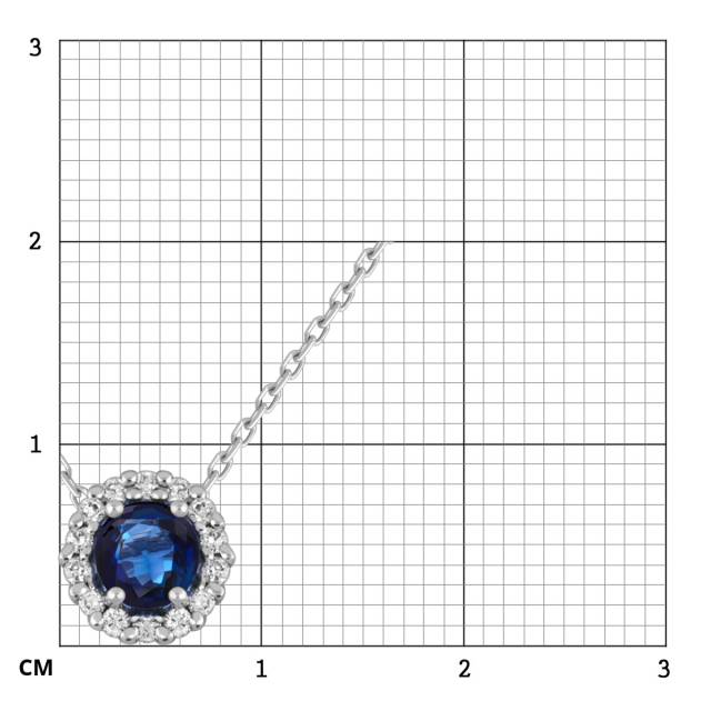 Колье из белого золота с бриллиантами и сапфиром (051705)