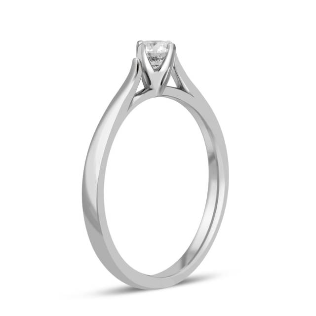 Помолвочное  кольцо из платины с бриллиантом (052345)