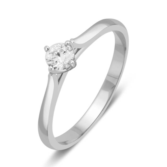 Помолвочное кольцо из платины с бриллиантом (052345)