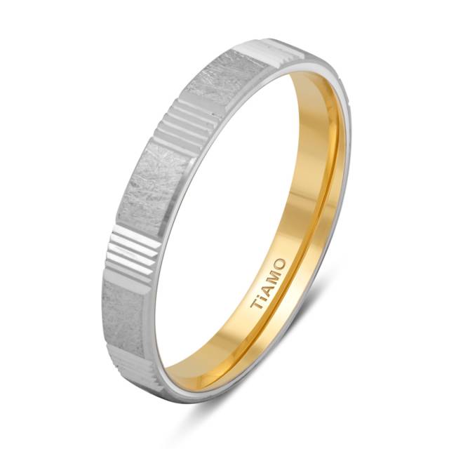 Обручальное кольцо из комбинированного золота Tiamo (041075)
