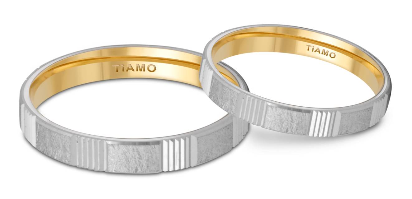 Обручальное кольцо из комбинированного золота Tiamo (041075)