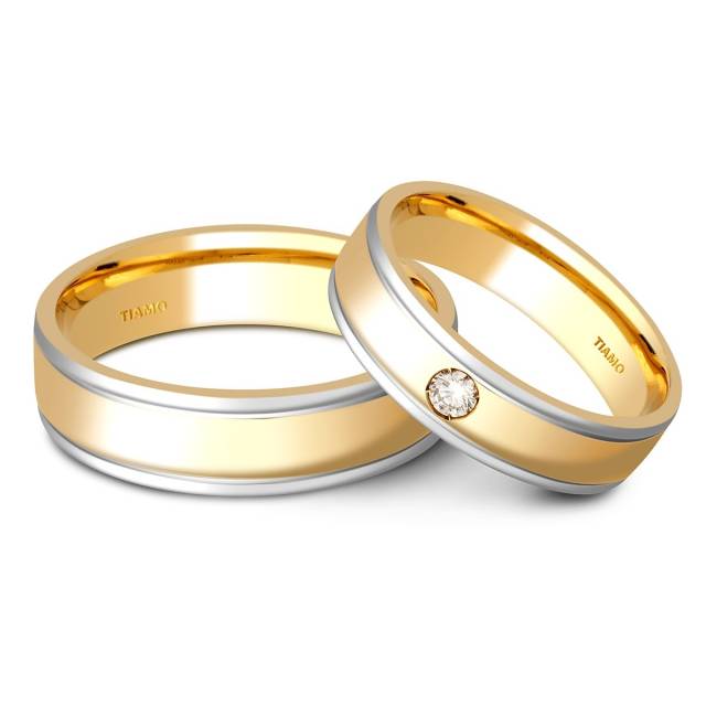 Обручальное кольцо из комбинированного золота TIAMO (000085)