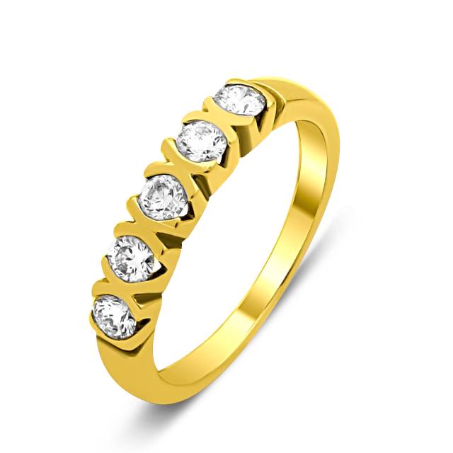 Кольцо из жёлтого золота с бриллиантами (018427)