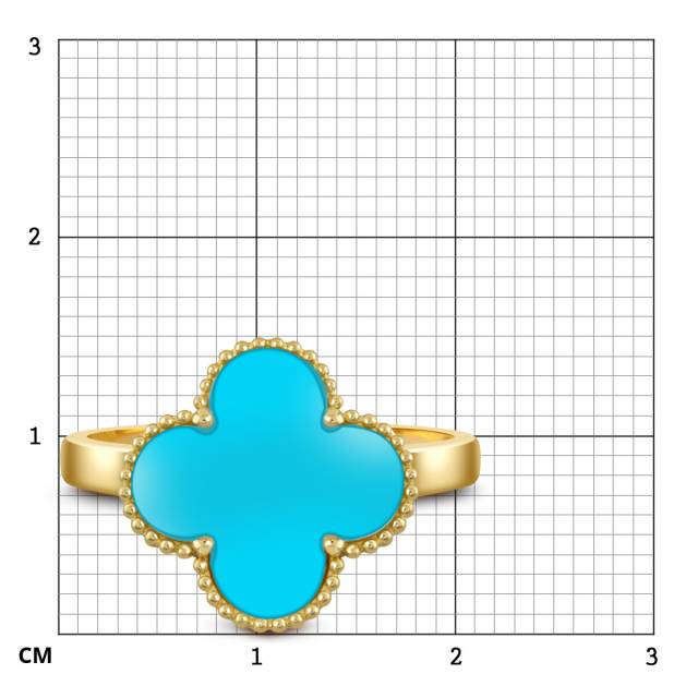 Кольцо из жёлтого золота с бирюзой (052577)