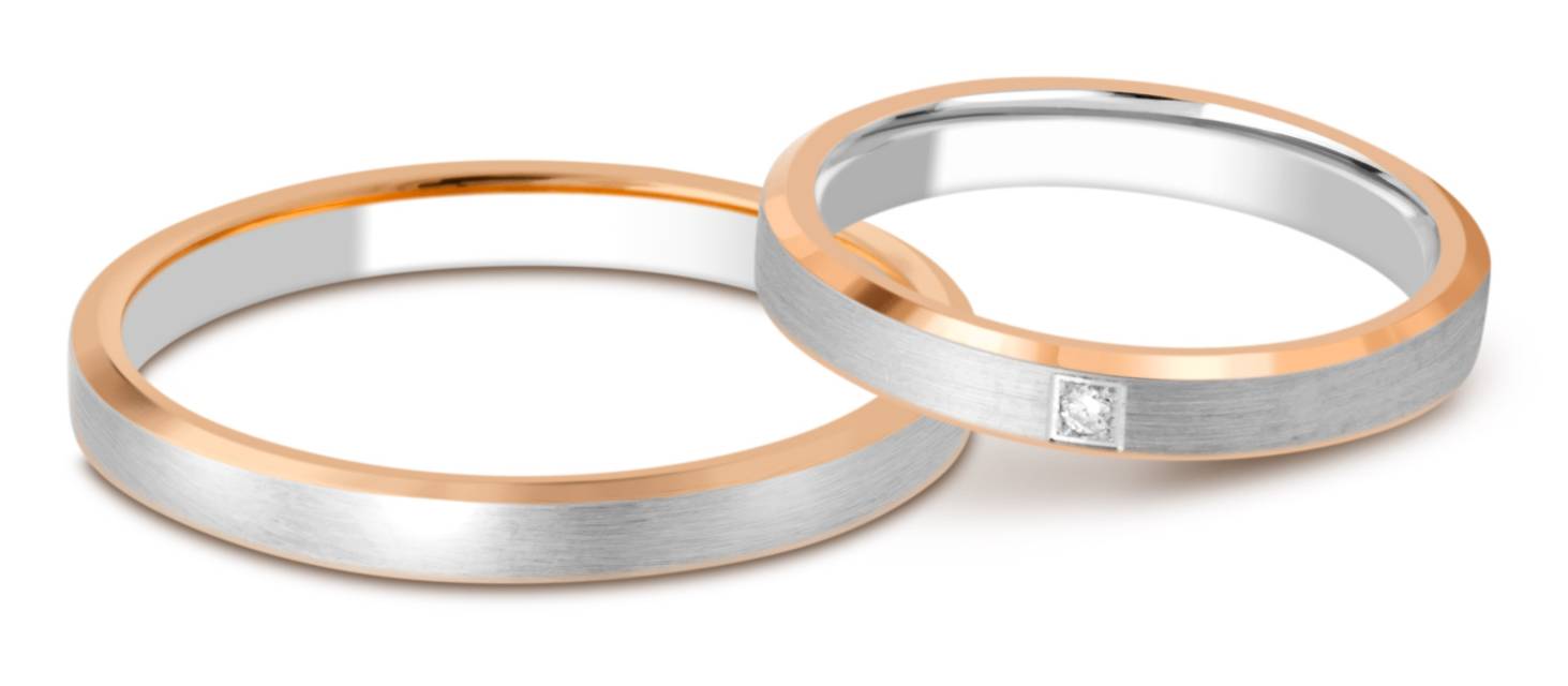 Обручальное кольцо из комбинированного золота (028677)