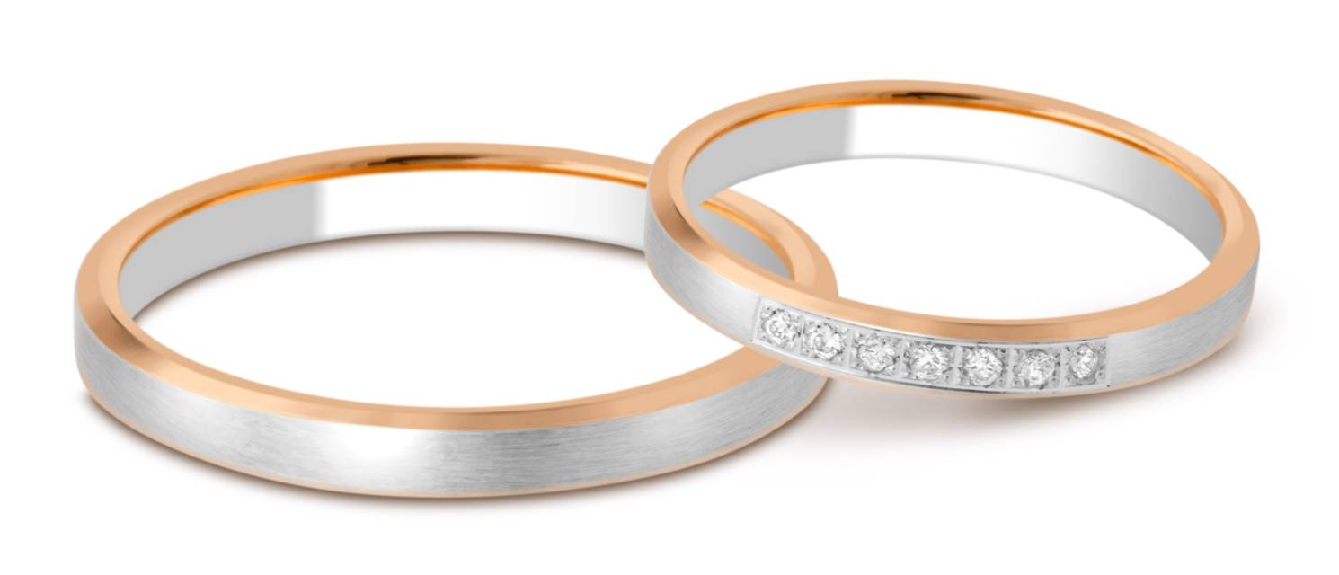 Обручальное кольцо из комбинированного золота (028677)