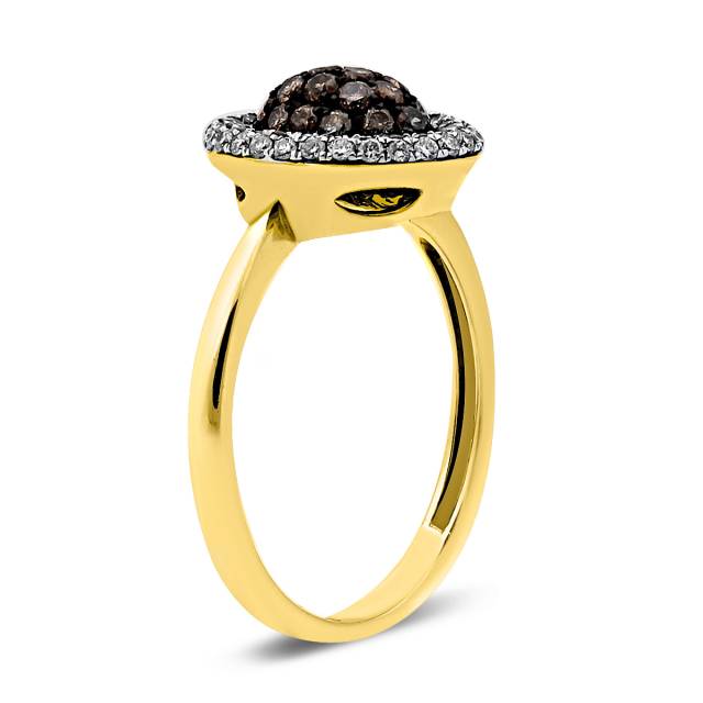 Кольцо из жёлтого золота с бриллиантами (021013)