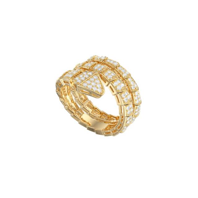 Кольцо из жёлтого золота с фианитами (058597)