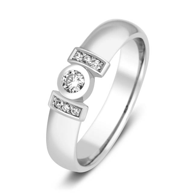 Обручальное кольцо из белого золота с бриллиантами (010798)