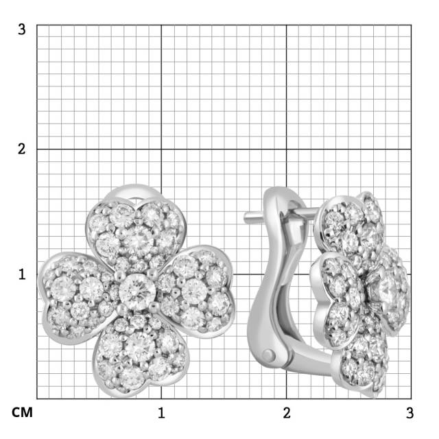 Серьги из белого золота с бриллиантами (046914)