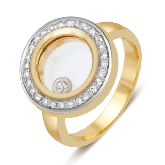 Кольцо из комбинированного золота с бриллиантами (039680)