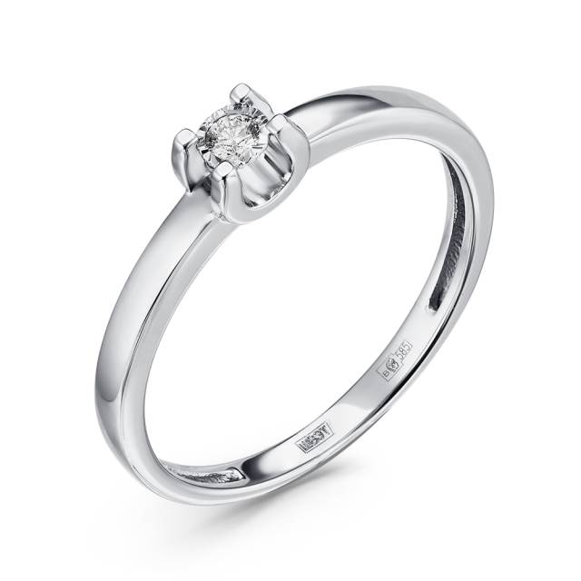 Помолвочное кольцо из белого золота с бриллиантом (052787)