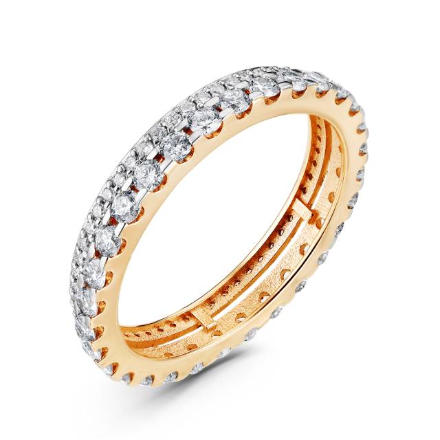 Кольцо из красного золота с бриллиантами (052947)