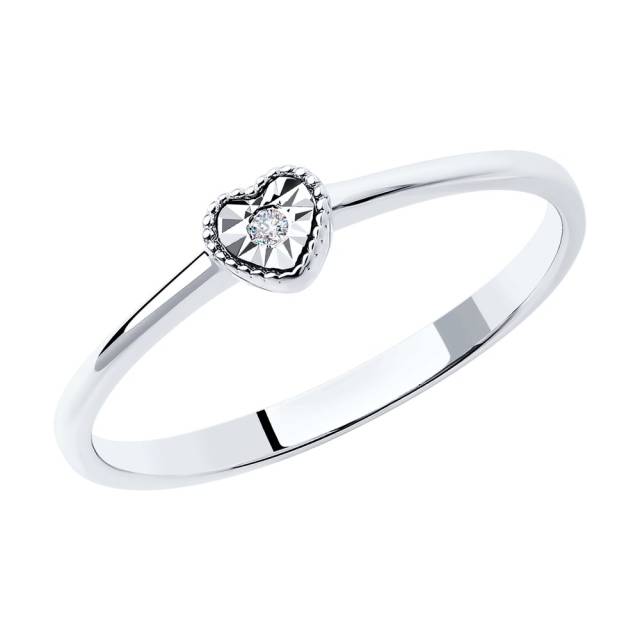 Помолвочное кольцо из белого золота с бриллиантом (048573)