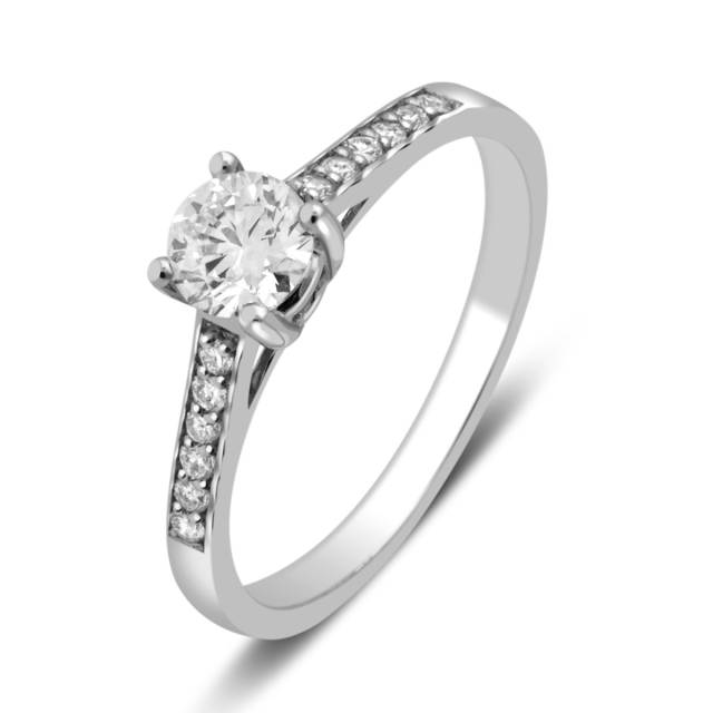 Помолвочное кольцо из белого золота с бриллиантами (025396)