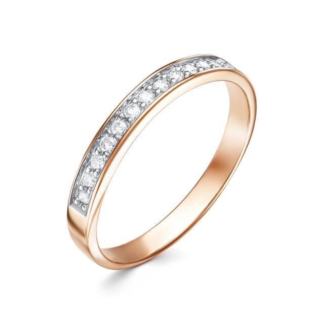 Кольцо из красного золота с бриллиантами (053900)