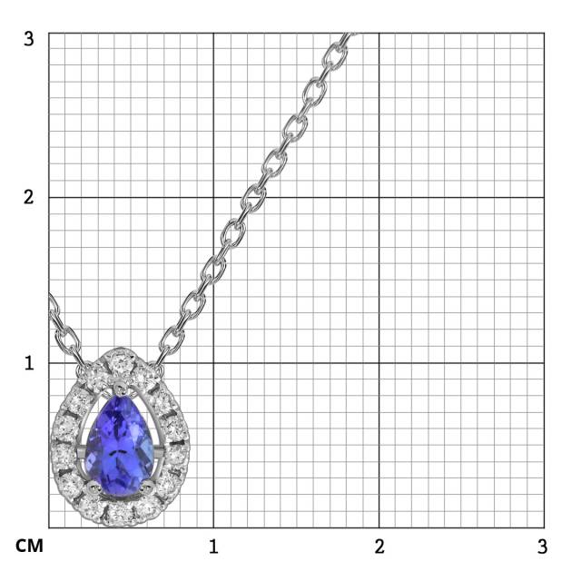 Колье из белого золота с бриллиантами и танзанитом (054490)