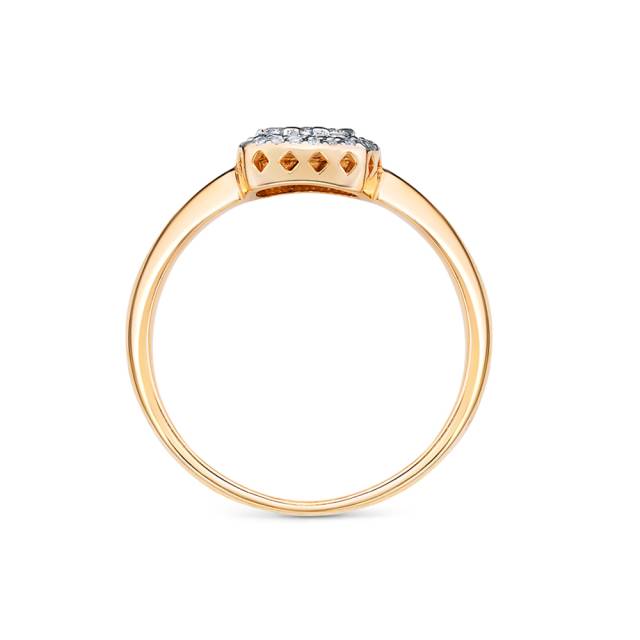 Кольцо из красного золота с бриллиантами (053998)