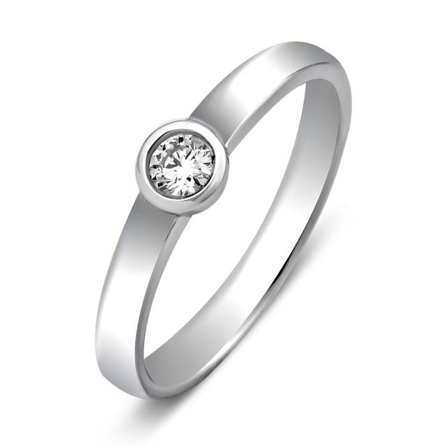 Кольцо из белого золота с бриллиантом (013800)