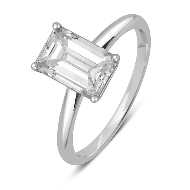 Помолвочное кольцо из белого золота с бриллиантом (050857)