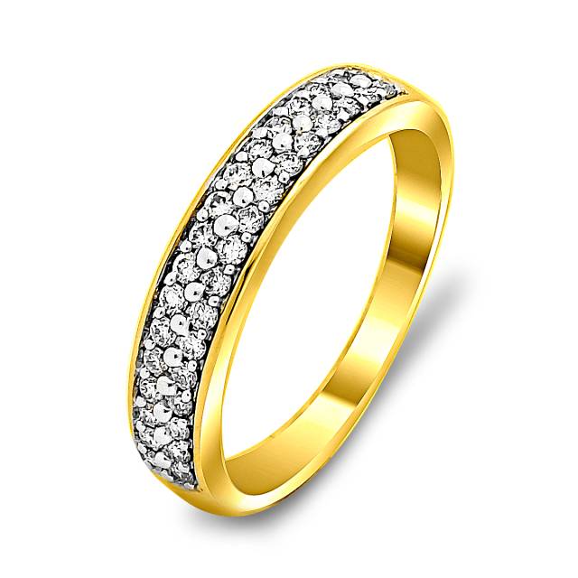 Кольцо из комбинированного золота с бриллиантами (015110)