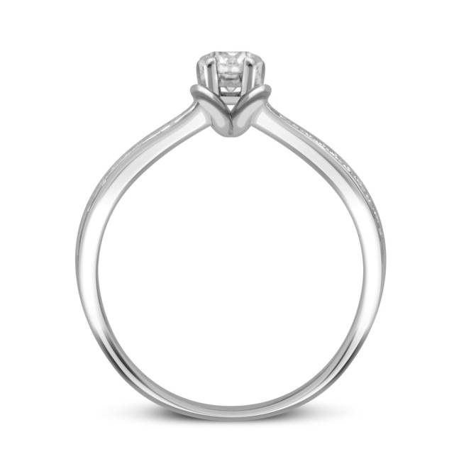 Помолвочное кольцо из белого золота с бриллиантами (030854)