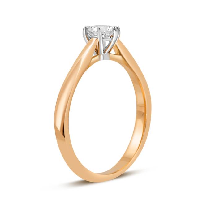 Помолвочное кольцо из комбинированного золота с бриллиантом (039486)