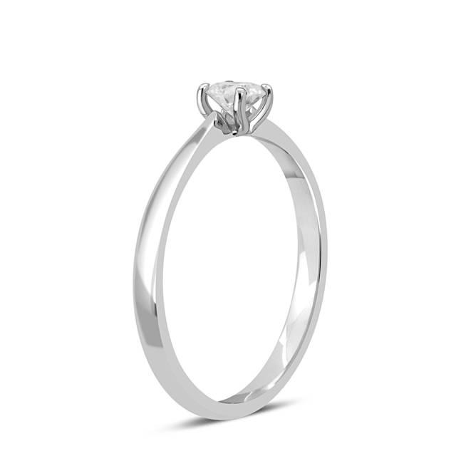 Помолвочное кольцо из белого золота с бриллиантом (051847)