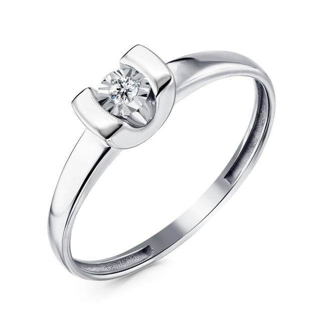Помолвочное кольцо из белого золота с бриллиантом (052698)