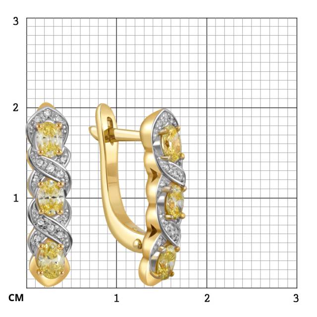Серьги из жёлтого золота с бриллиантами (051319)