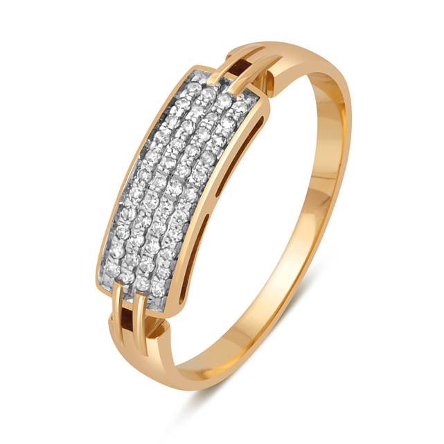Обручальное кольцо из красного золота с бриллиантами (044458)