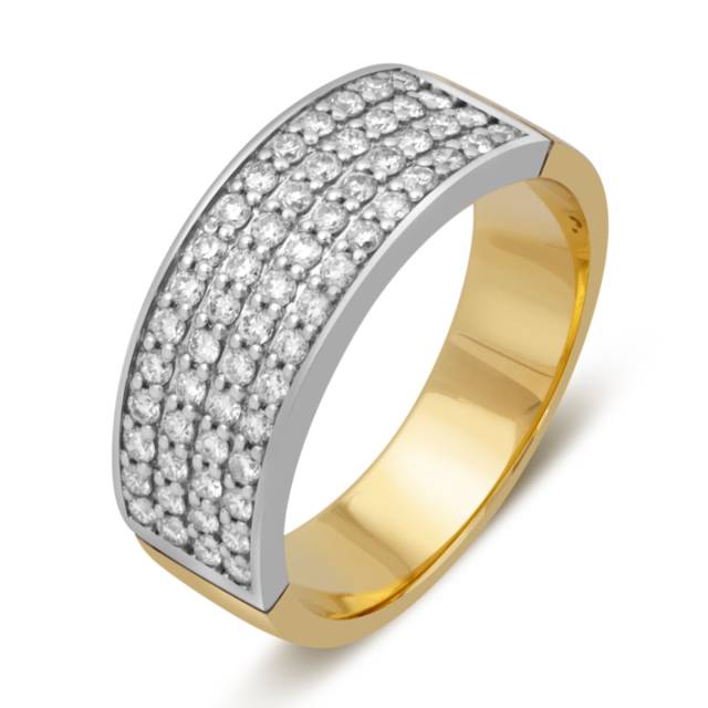 Кольцо из комбинированного золота с бриллиантами (031941)
