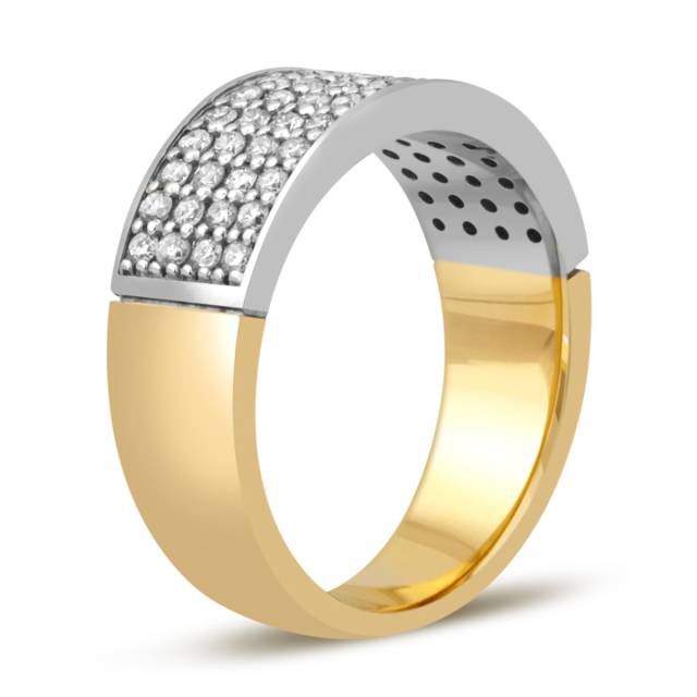 Кольцо из комбинированного золота с бриллиантами (031941)
