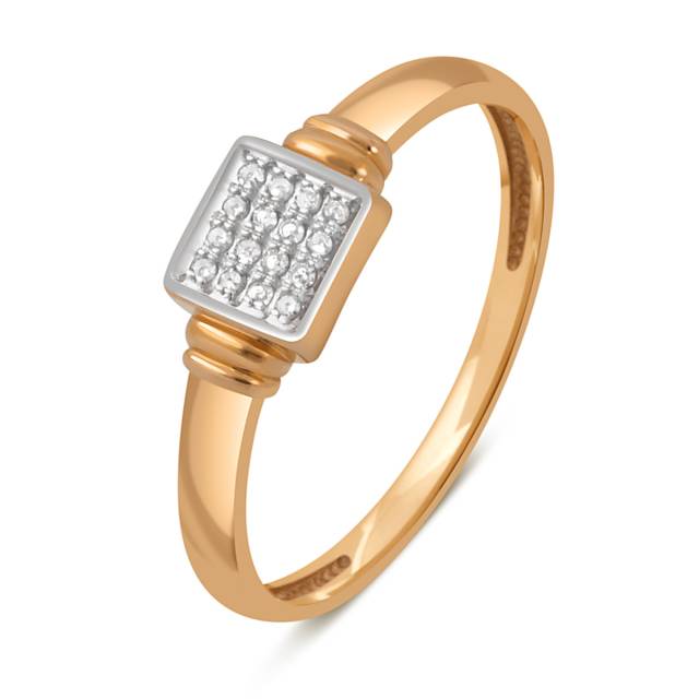 Кольцо из красного золота с бриллиантами (044447)
