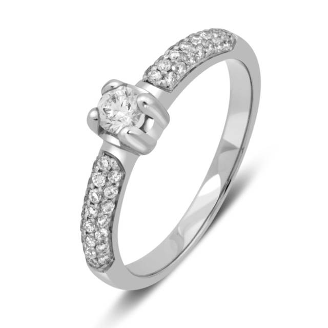 Помолвочное кольцо из белого золота с бриллиантами (025703)