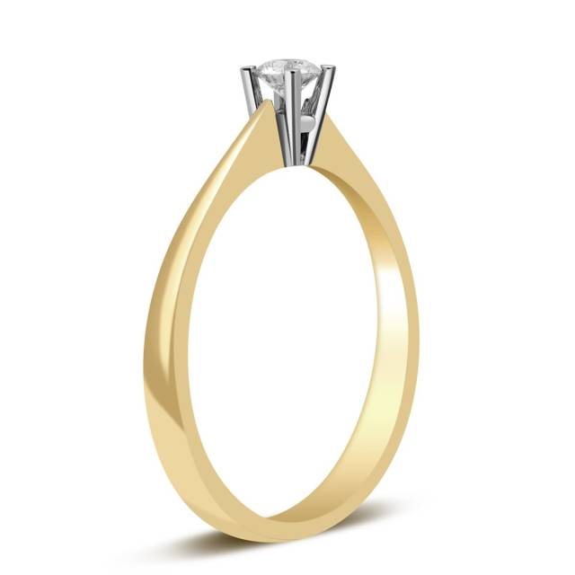 Помолвочное кольцо из жёлтого золота с бриллиантом (027362)