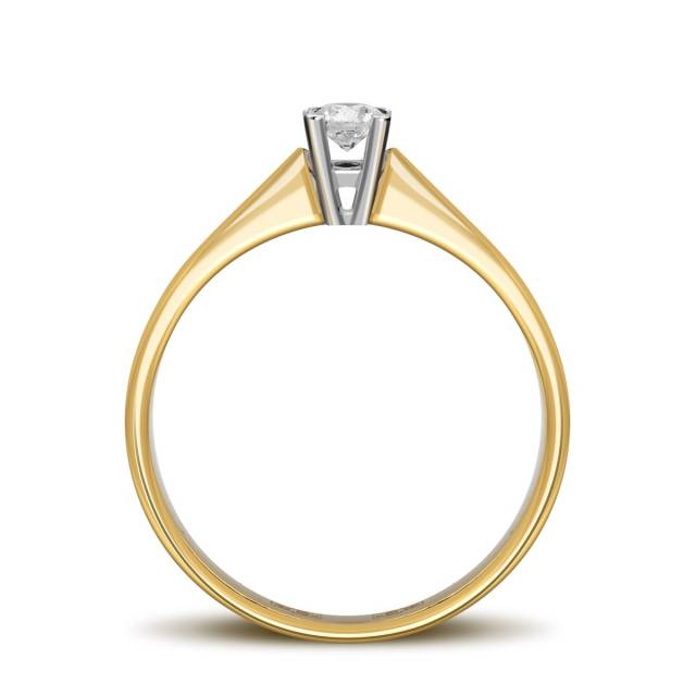 Помолвочное кольцо из жёлтого золота с бриллиантом (027362)