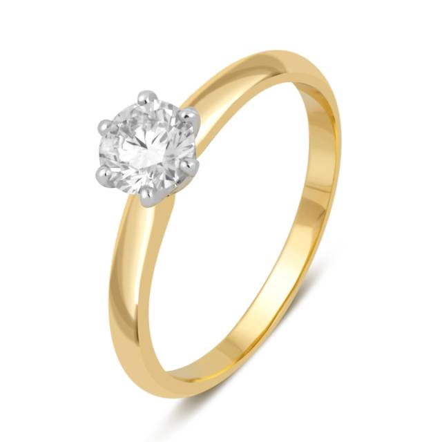 Помолвочное кольцо из жёлтого золота с бриллиантом (038847)